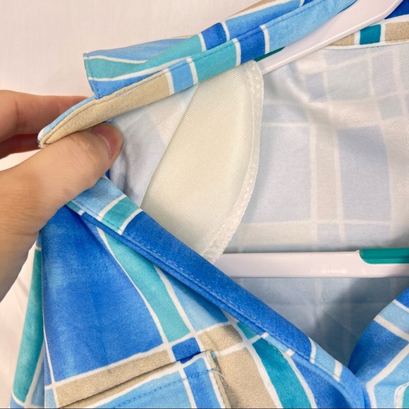 J. McLaughlin Sz S Brynn Tile Print Jersey Knit Collared V-Neck 3/4 Sleeve Dress - Picture 6 of 12